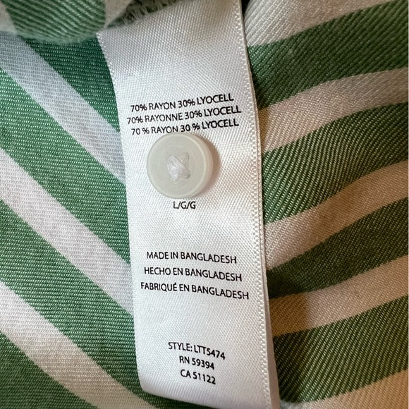 Beach Lunch Lounge Sleeveless Collared Button Down Striped Lightweight Tunic - Picture 8 of 11